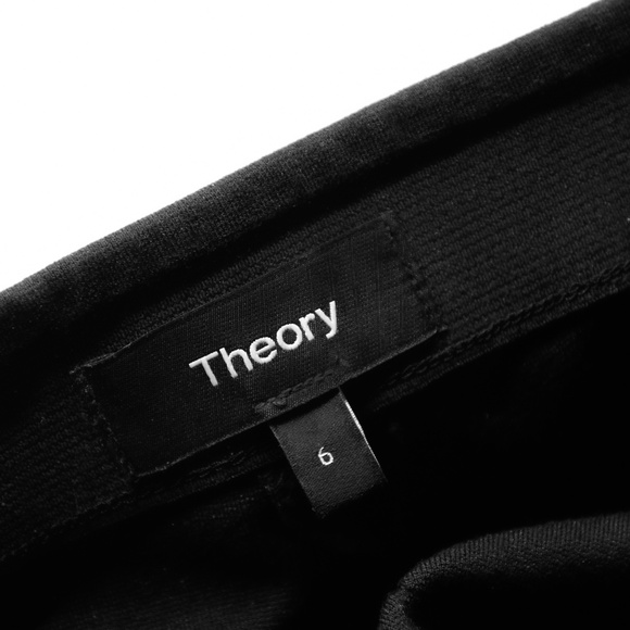 THEORY Thaniel Cropped Stretch Pants in Black Size 6 - Picture 5 of 8